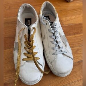 White Gold and Silver Golden Goose sneakers. Size 41. Good condition. With bag.